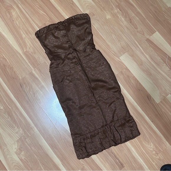 Free People Dresses & Skirts - Free People Strapless Golden Brown Dress